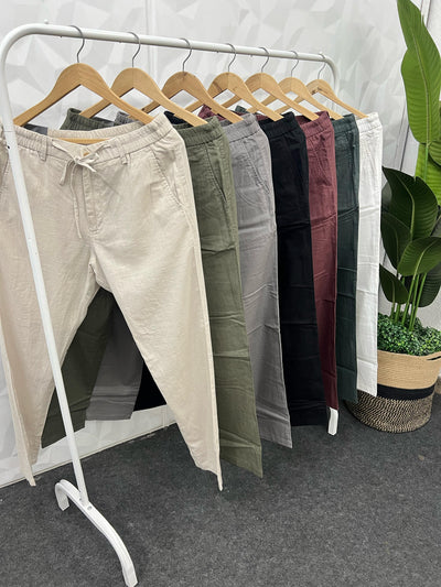 Linen fabric chino pant