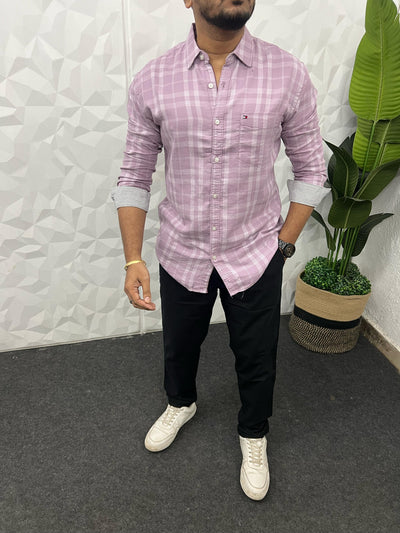 Double cloth soft cotton chex shirt