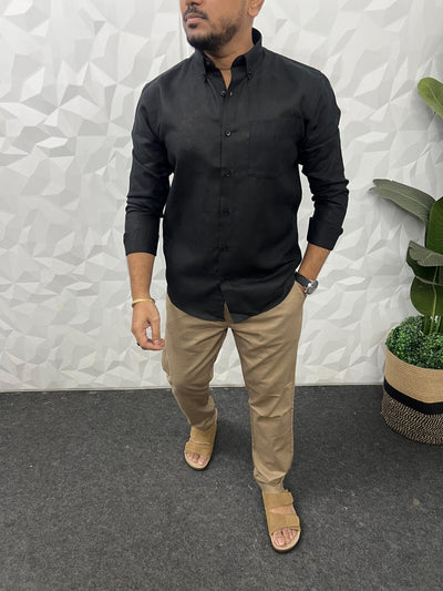 Khadi linen fabric plain shirt