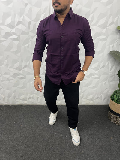 Twill fabric plain shirt