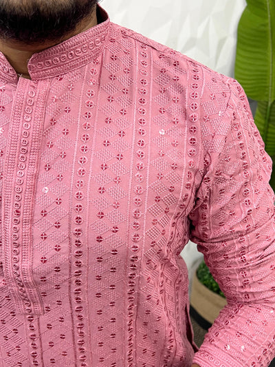 Lucknowi fabric long kurta