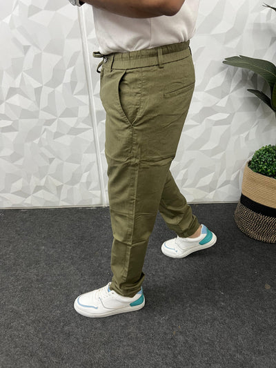 Dobby linen fabric pants