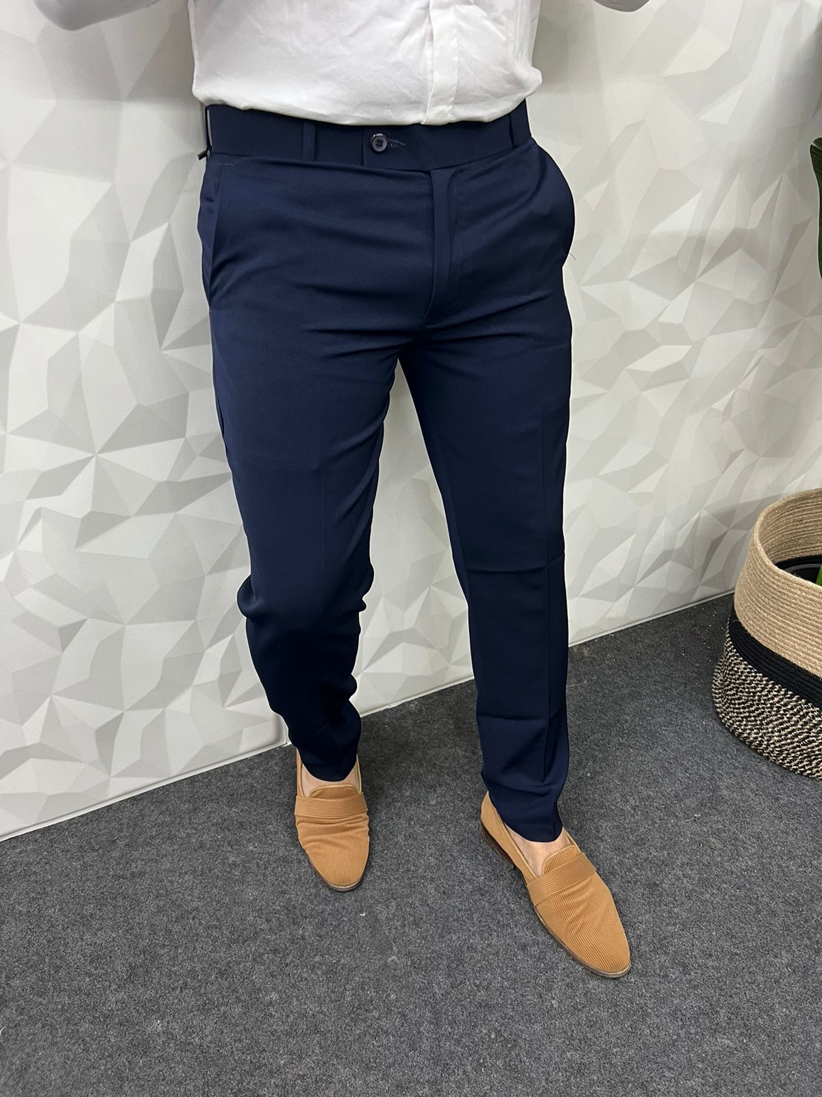 Lachka fabric trouser ( navy blue )