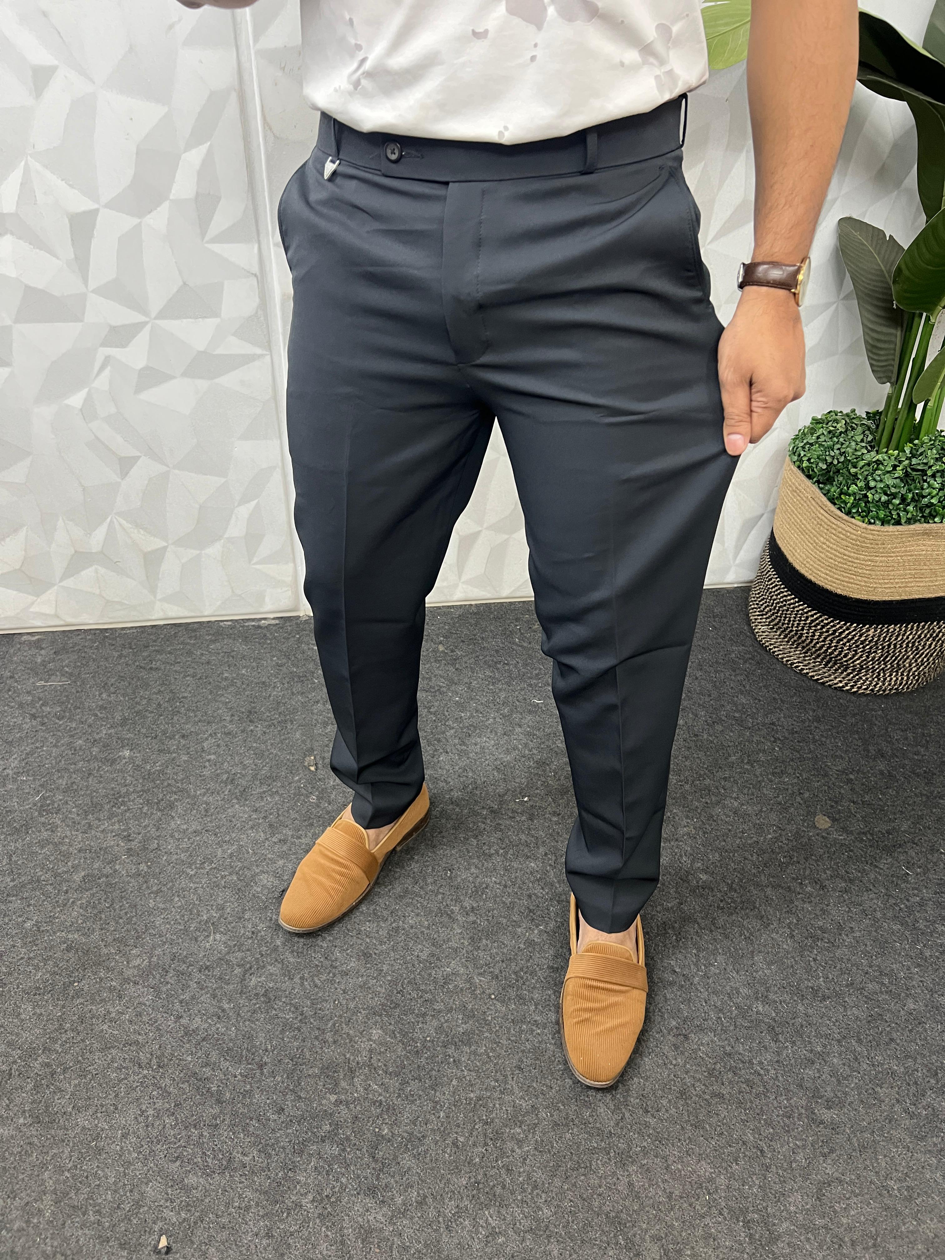 Cotton lycra dark grey trouser