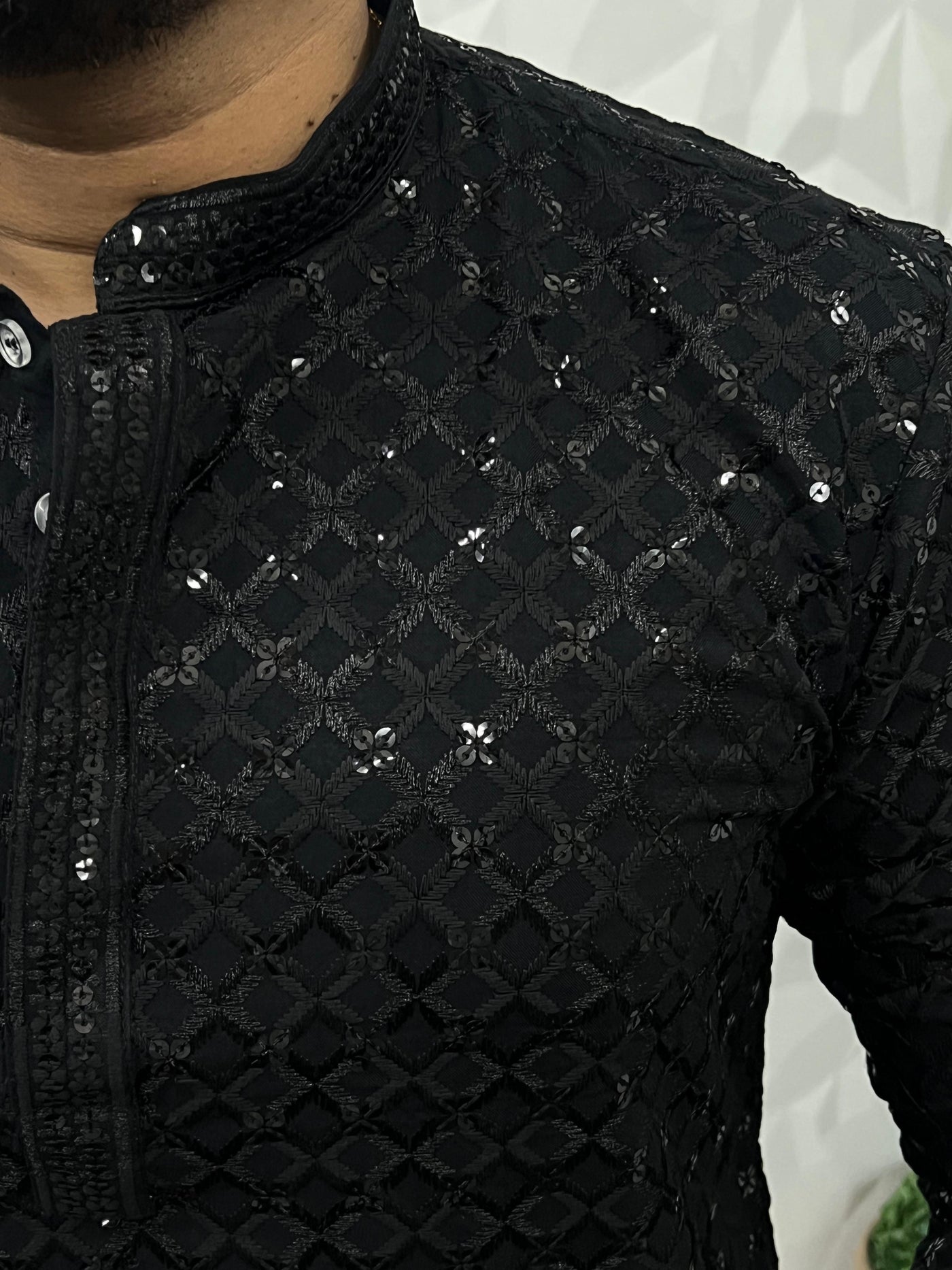 Lucknowi fabric long kurta