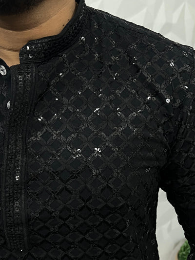 Lucknowi fabric long kurta