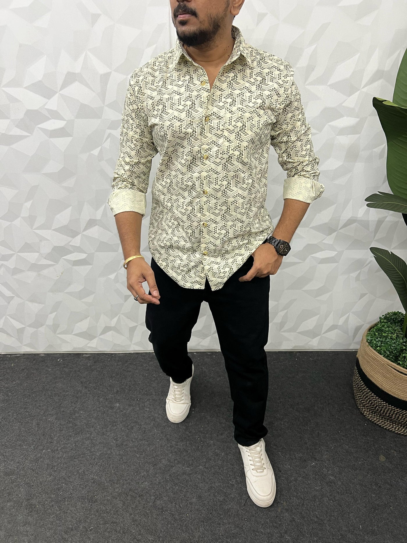 Cotton giza premium printed shirt
