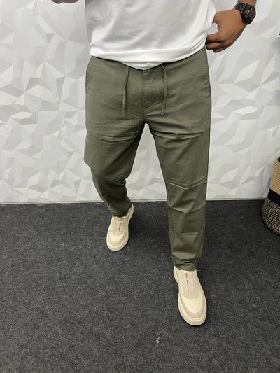 Linen fabric chino pant
