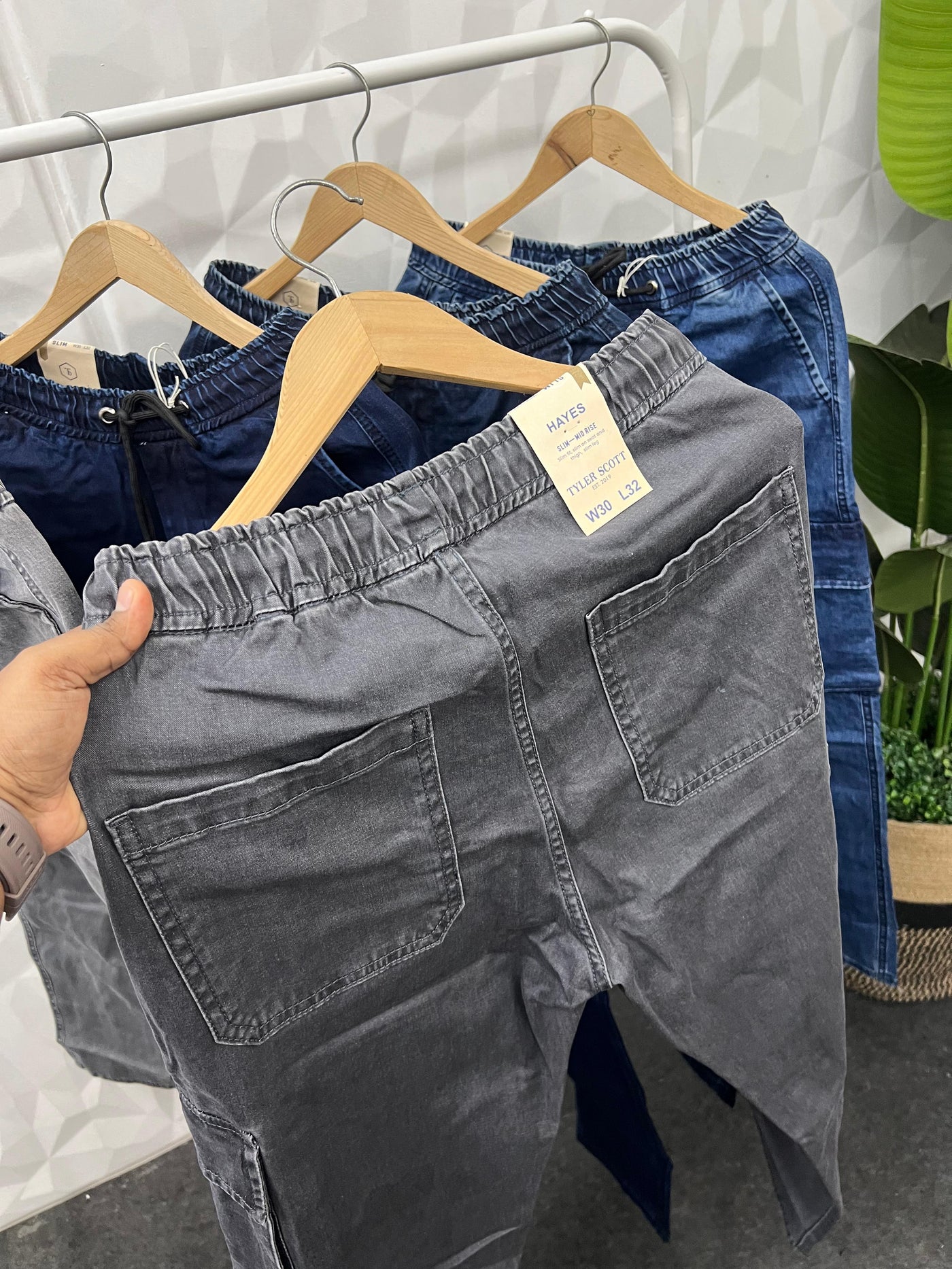Denim fabric cargo pant