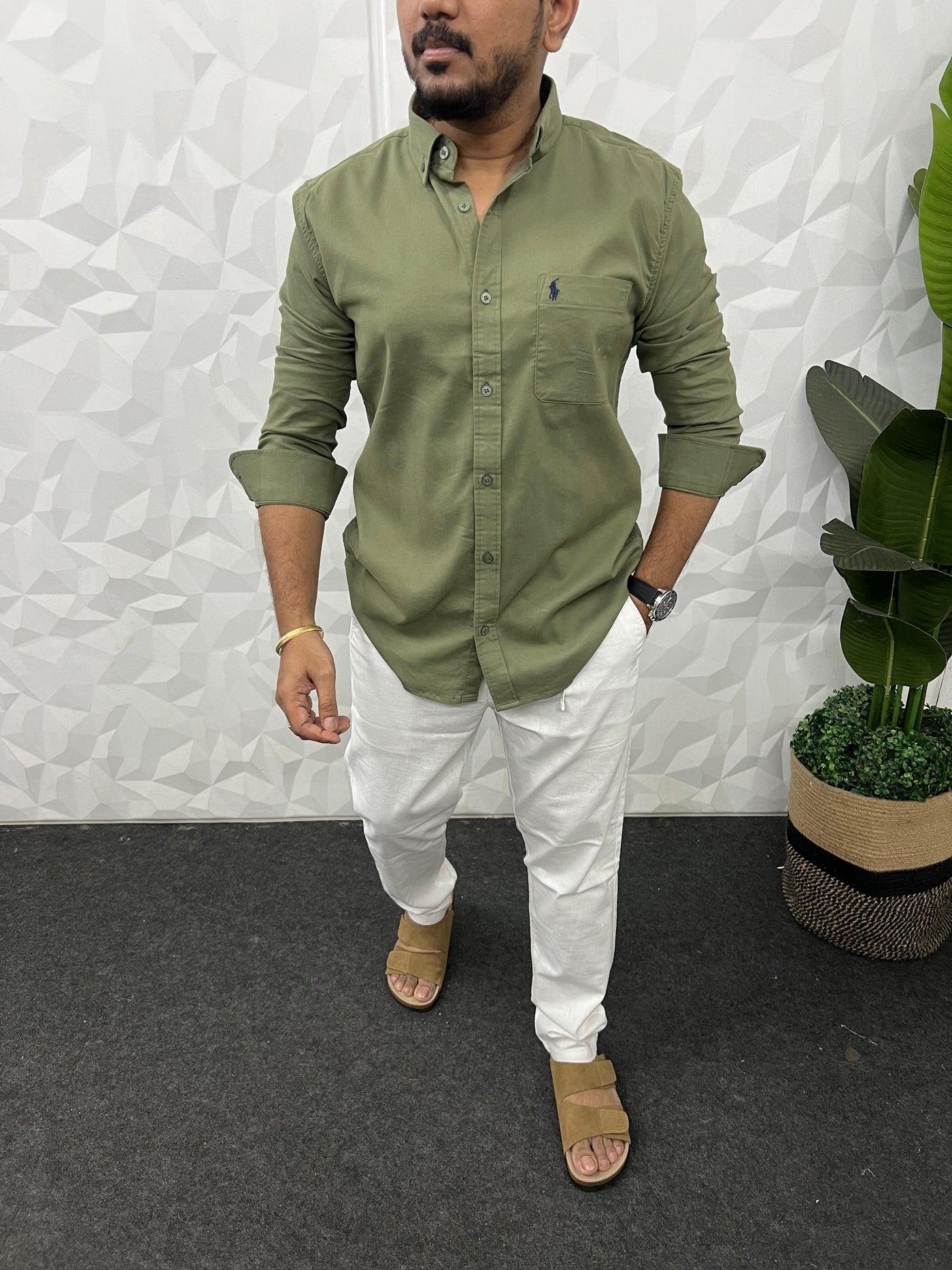 Corduroy lycra fabric shirt