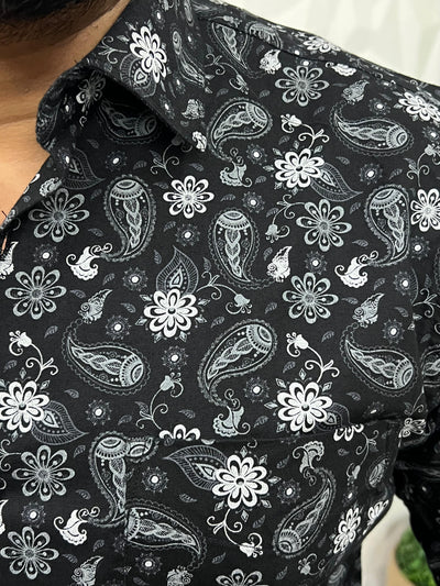 Cotton fabric formal print shirt