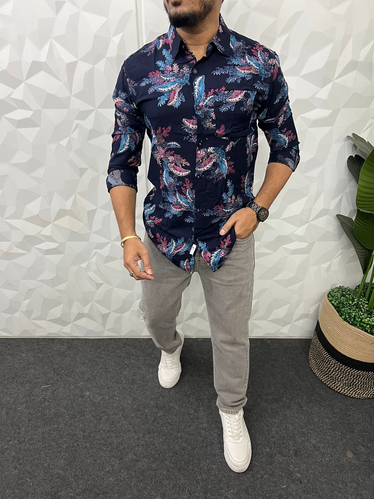 Vescos fabric printed shirt