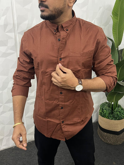 Oxford fabric plain shirt