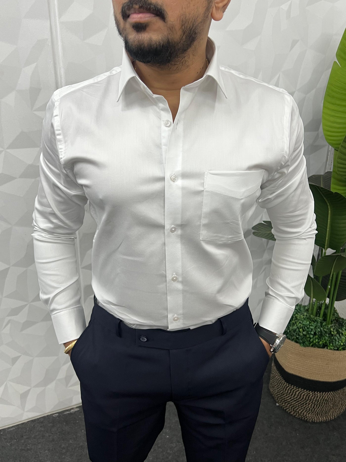 Cotton lycra fabric plain shirt