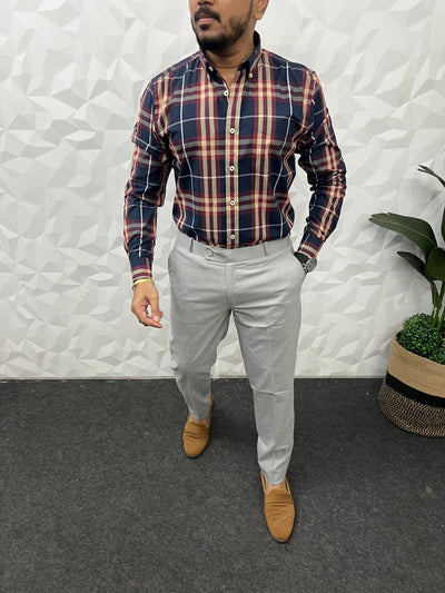 Cotton poplin burberry chex shirt