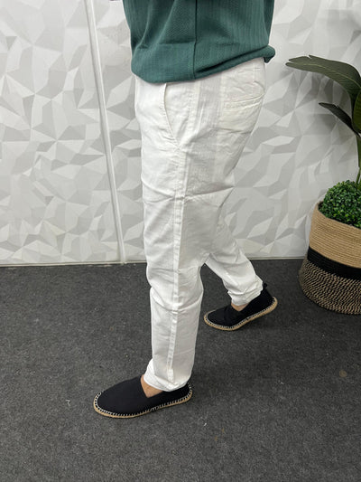Dobby linen fabric pants