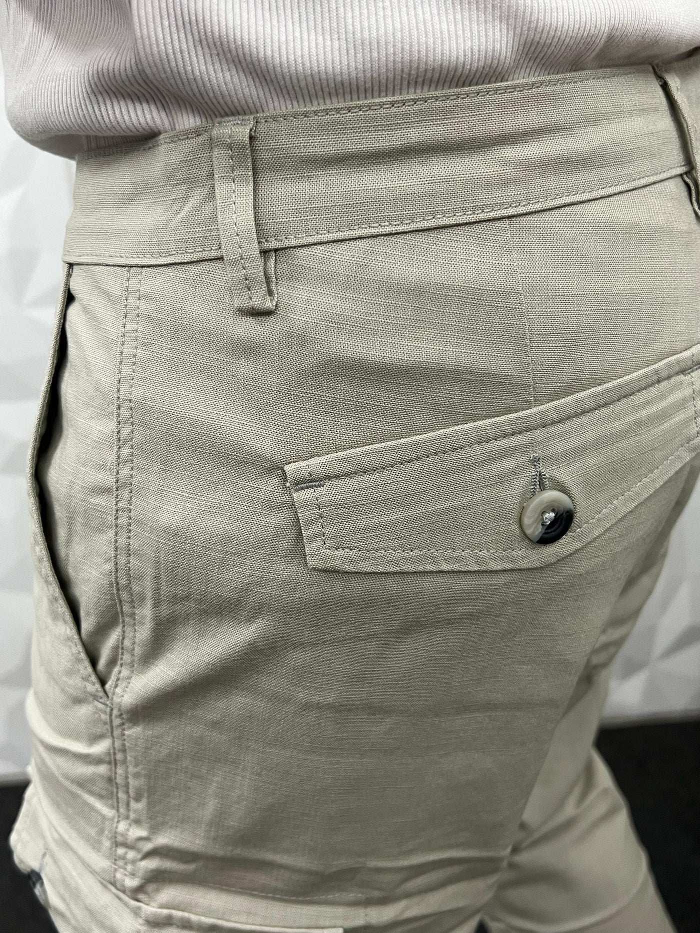 Linen fabric cargo pant