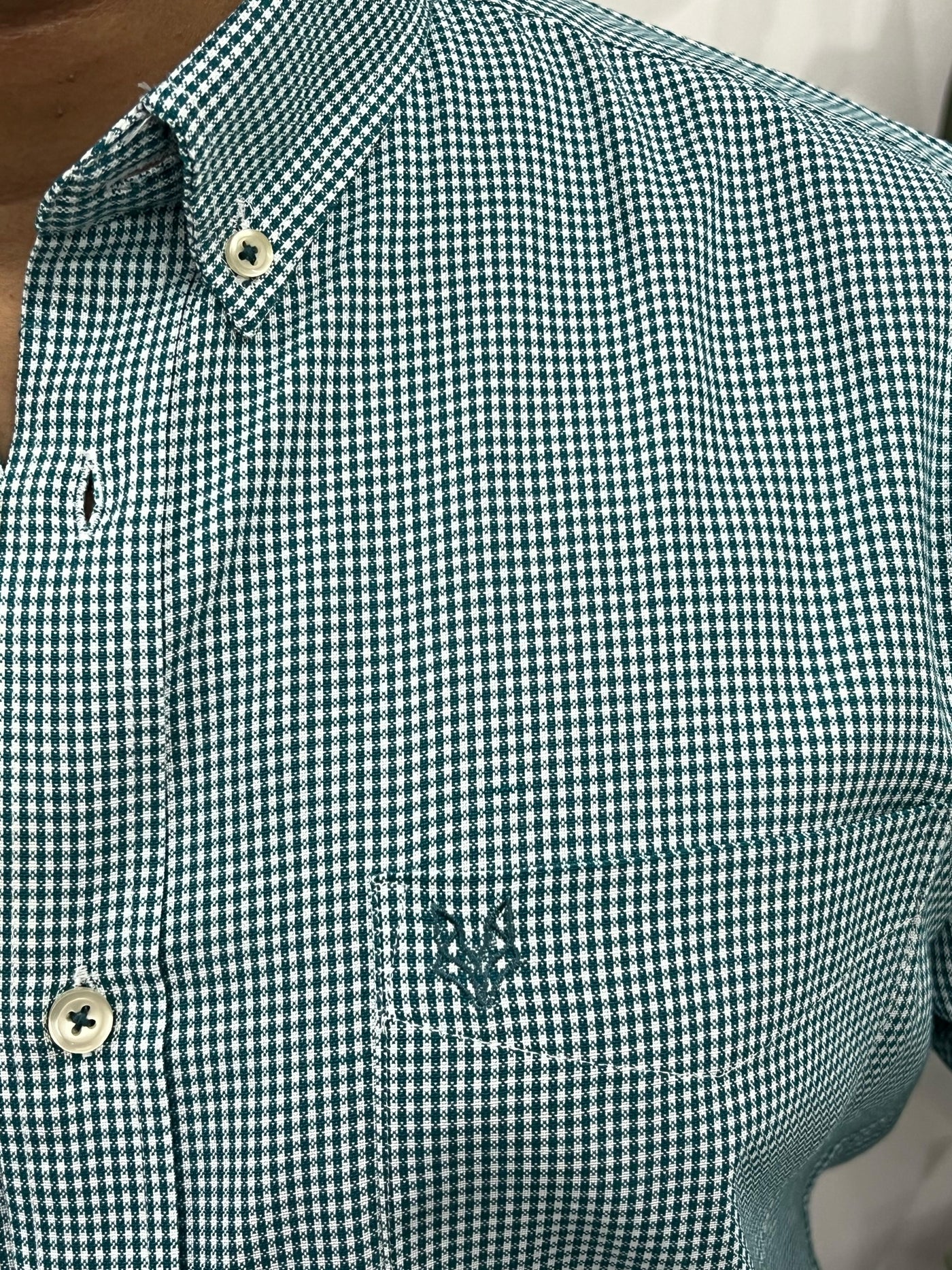 Oxford fabric formal small chex shirt