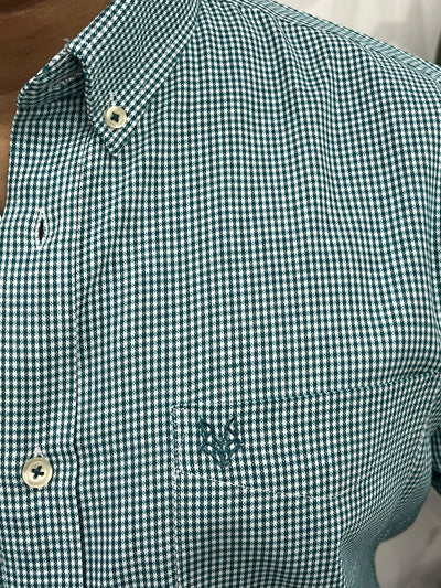 Oxford fabric formal small chex shirt