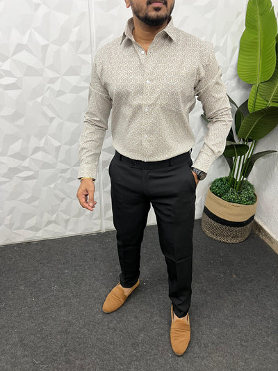 Cotton fabric formal print shirt