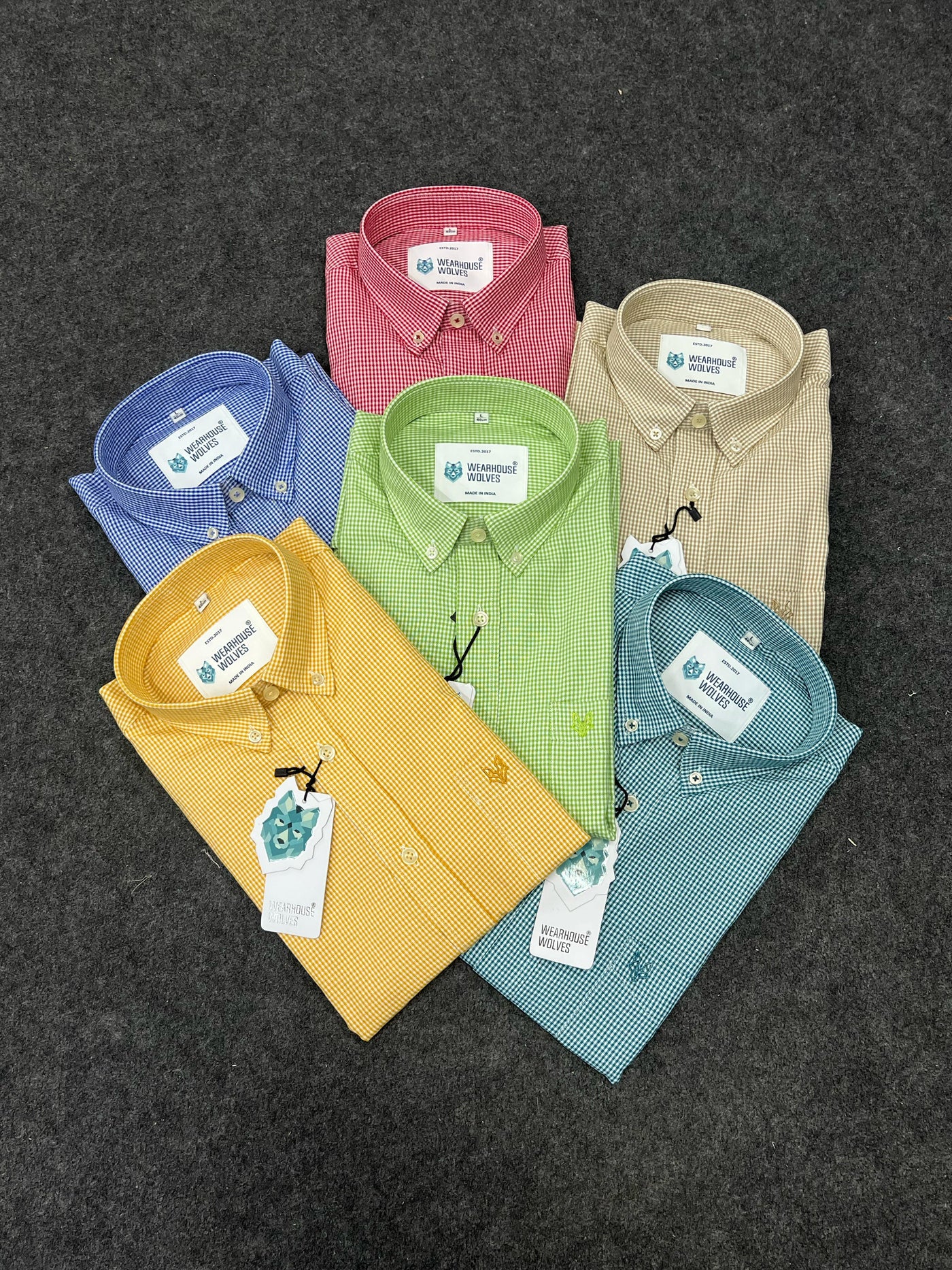 Oxford fabric formal small chex shirt