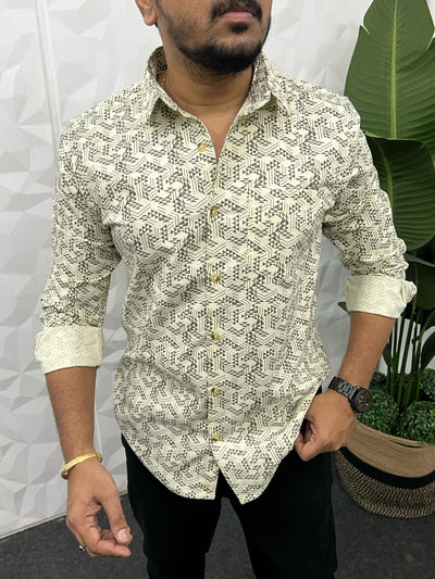 Cotton giza premium printed shirt