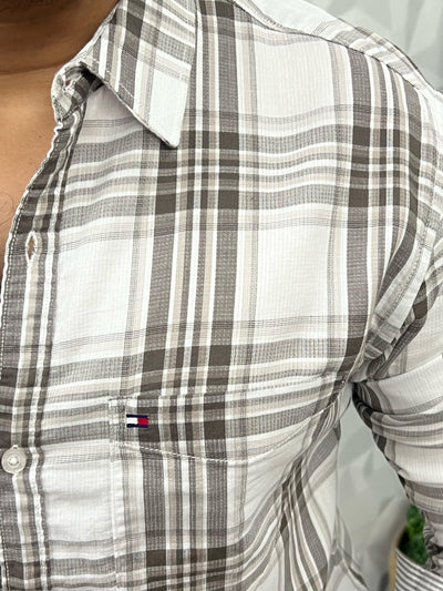 Double cloth soft cotton chex shirt