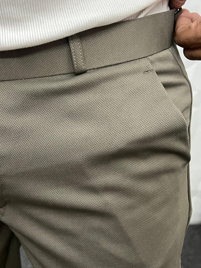 Peanut fabric ankle trouser