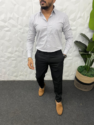 Cotton fabric formal print shirt