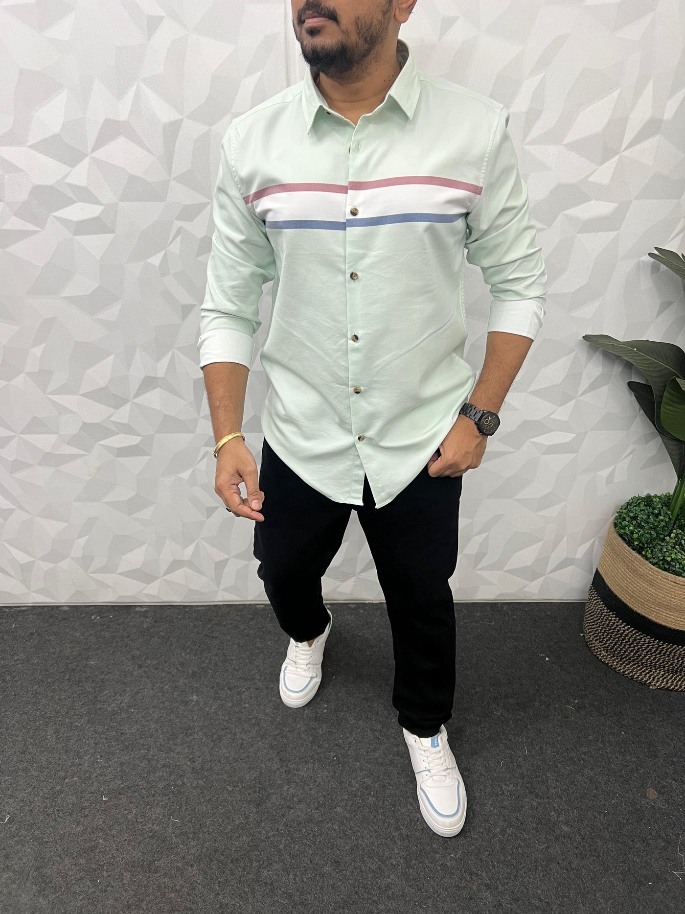 Chest pannel club wear shirt