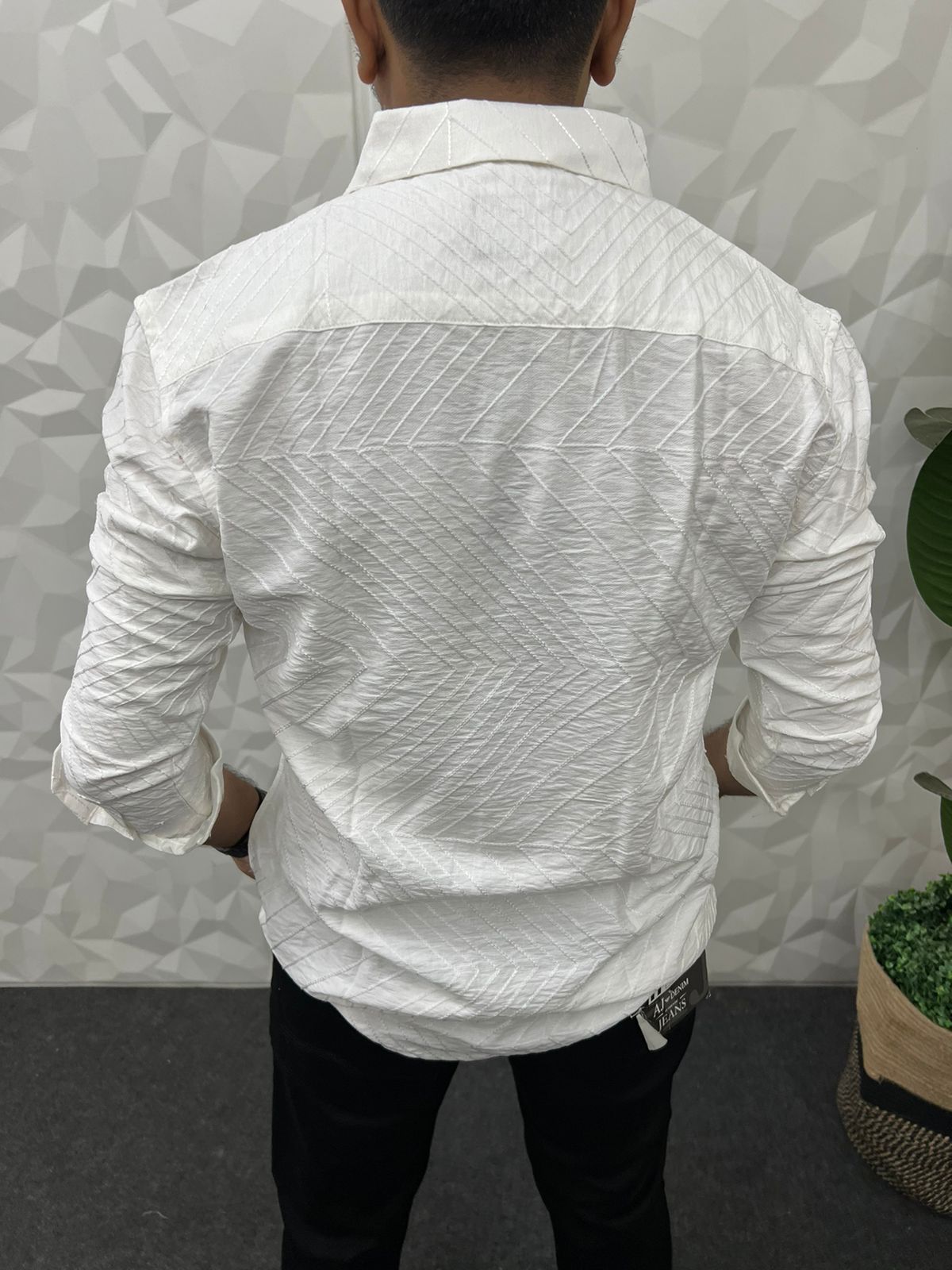 Turkey imp fabric embroidery shirt ( white )