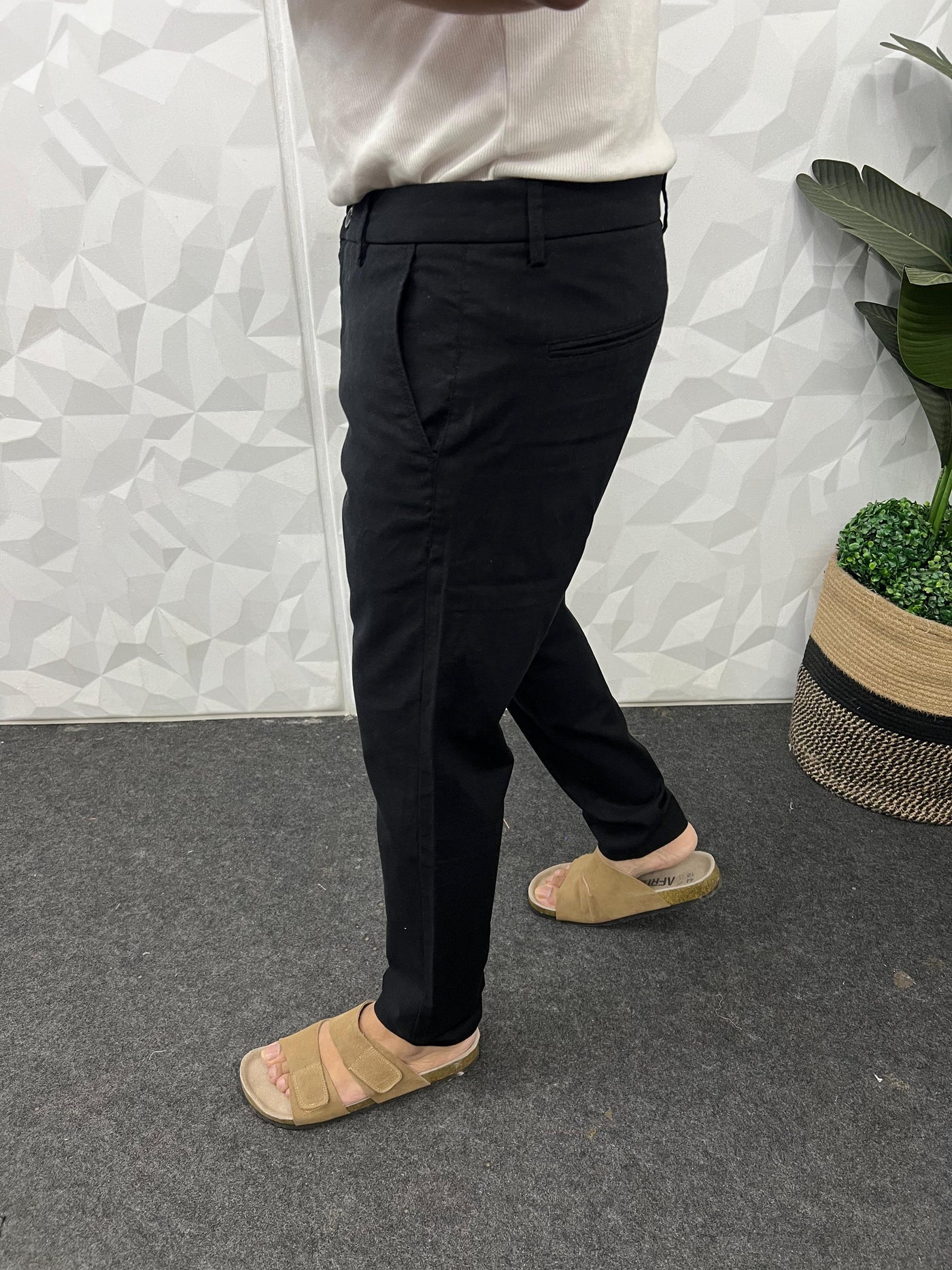 Linen fabric chinos