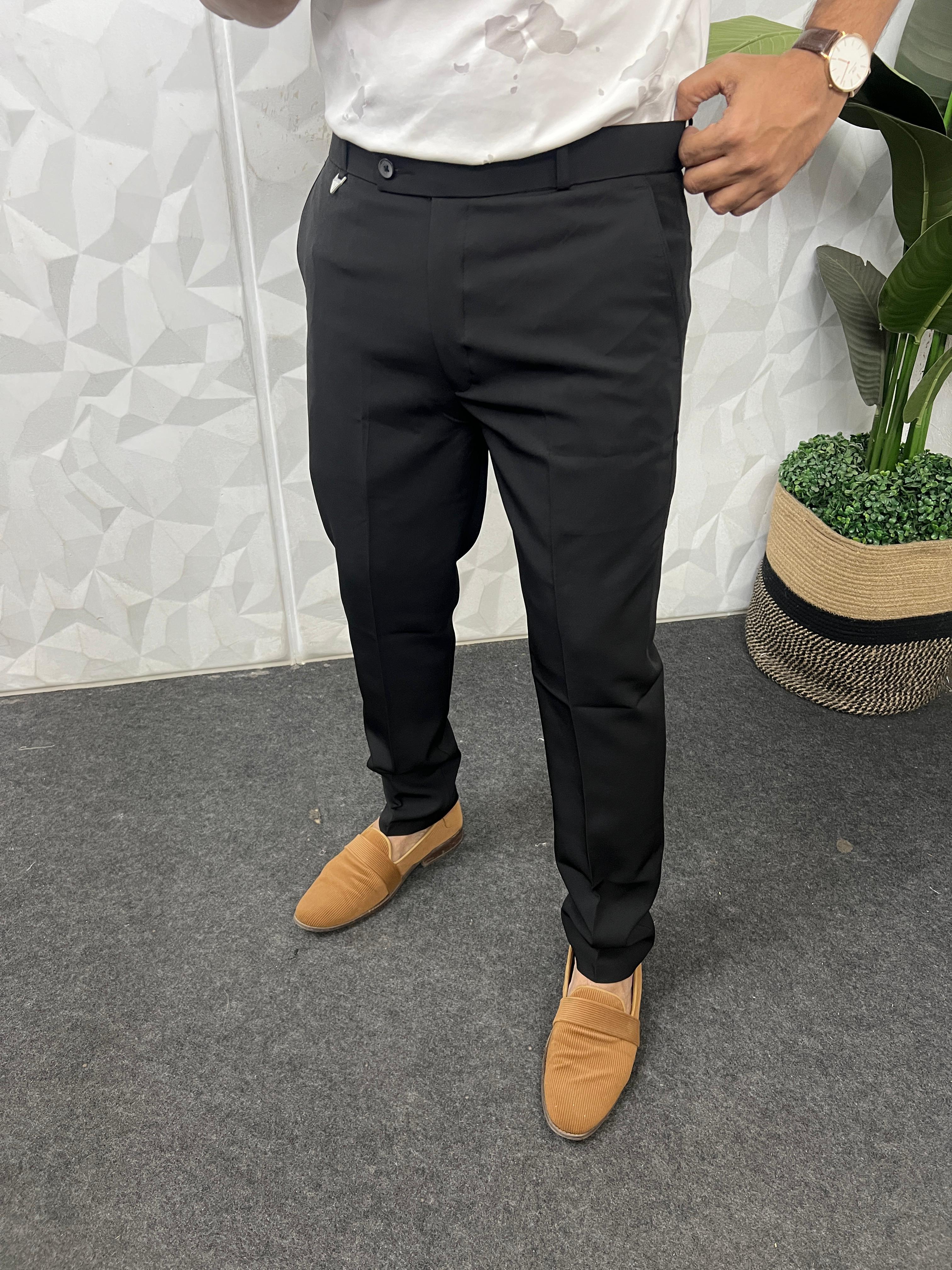 Cotton lycra black trouser