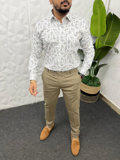 Cotton fabric formal print shirt