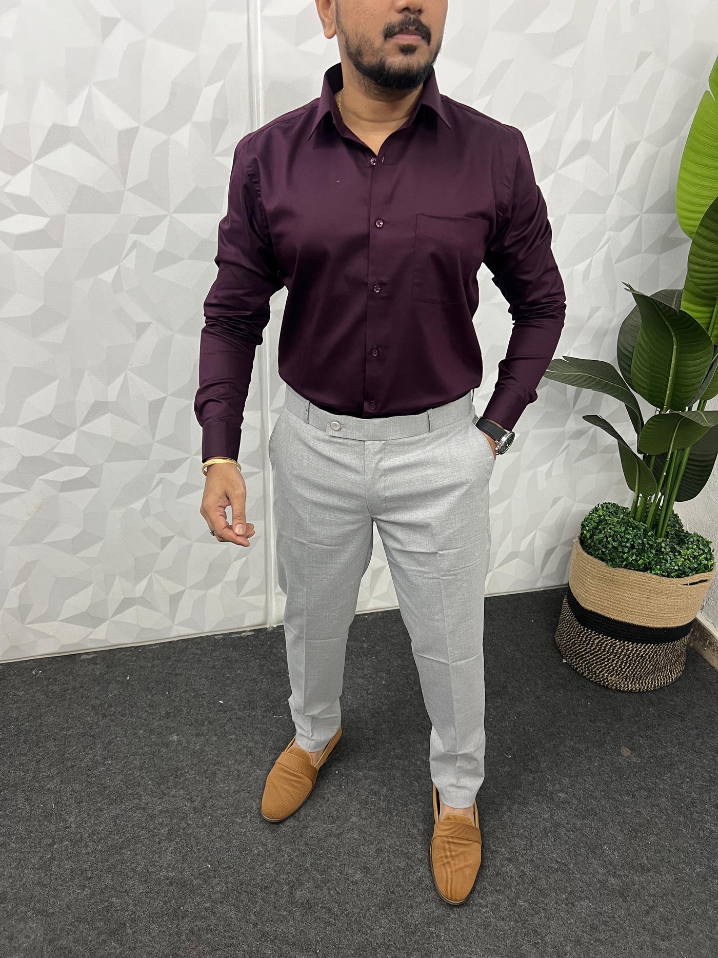 Cotton lycra fabric plain shirt