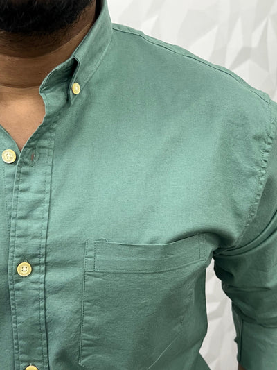 Oxford lycra solid shirt (Sea green)