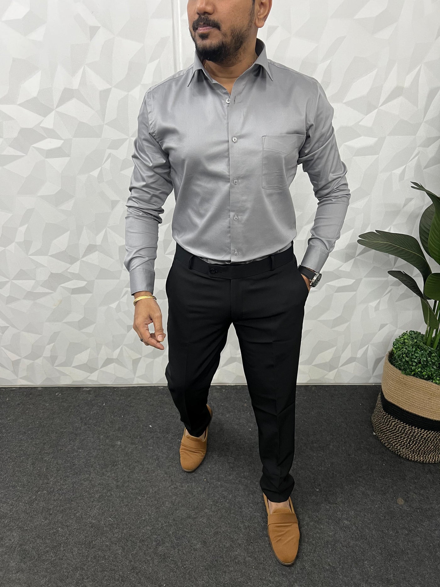 Cotton lycra fabric plain shirt