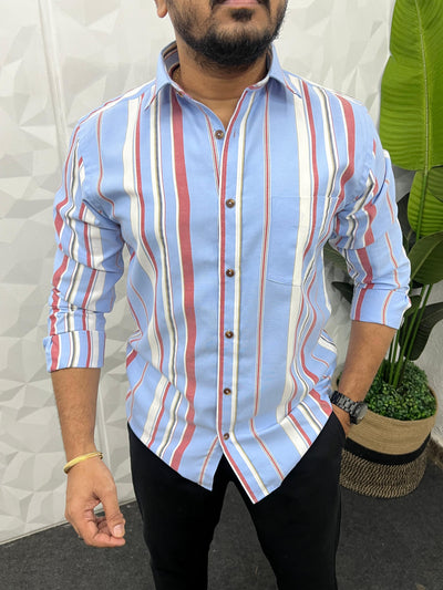 Oxford fabric multicolour stripes shirt