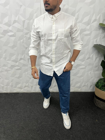 Oxford fabric plain shirt