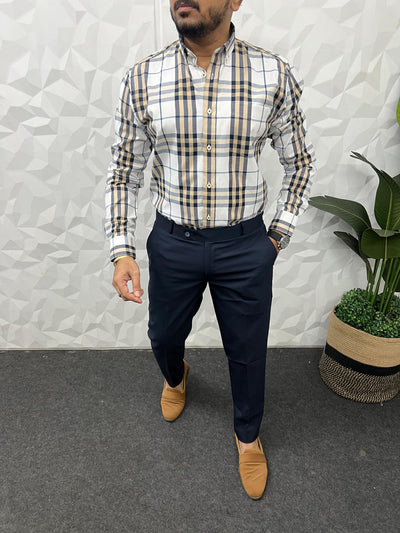 Cotton poplin burberry chex shirt