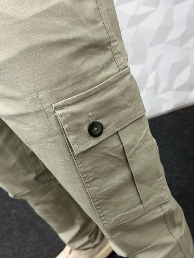Linen fabric cargo pant