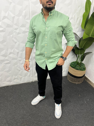 Oxford lycra solid shirt ( pista )