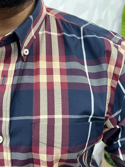 Cotton poplin burberry chex shirt