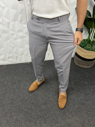 Cotton lycra fabric grey trouser