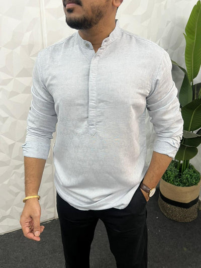 Linen texture short kurta