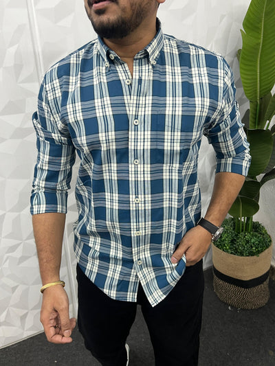 Oxford fabric yarn dyed chex shirt