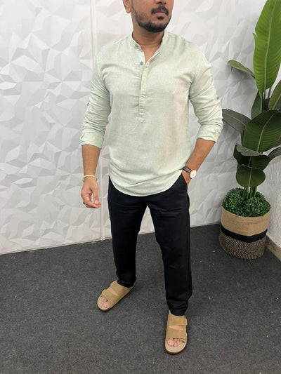 Linen texture short kurta