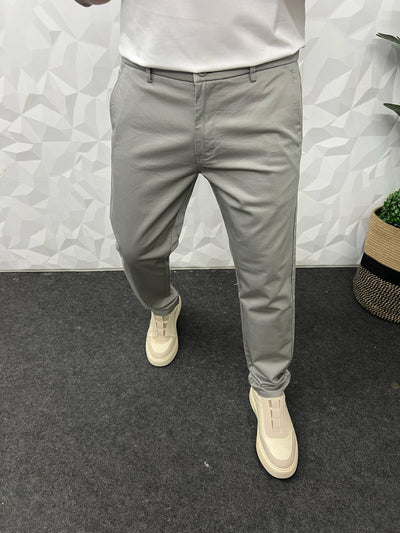 Cotton soft feel ankle chinos ( light grey )