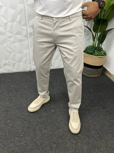 Cotton soft feel ankle chinos ( light beige )
