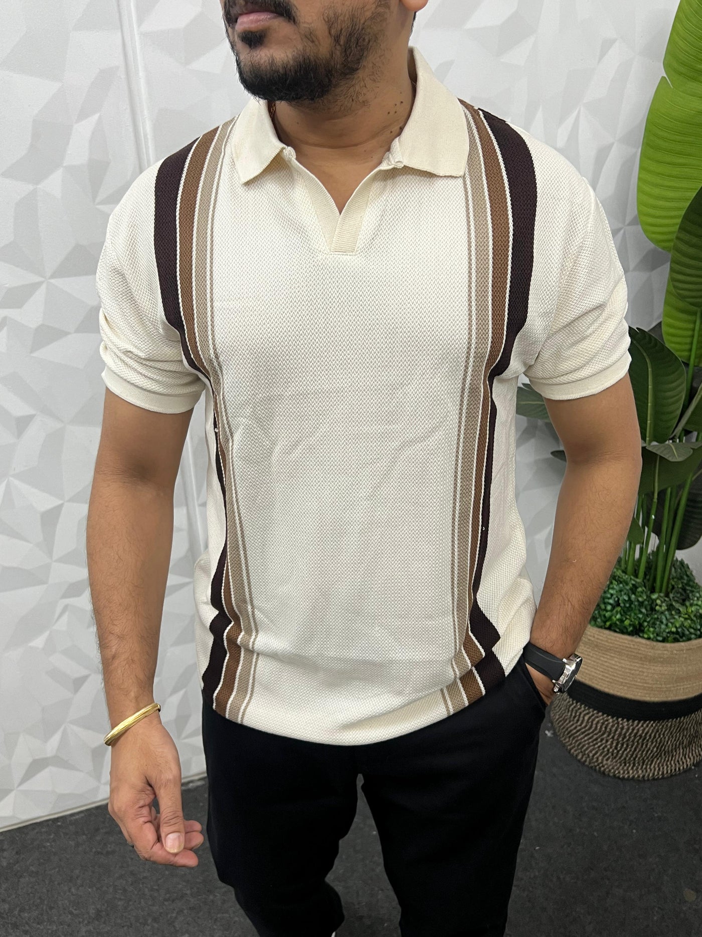 Knitted fabric polo t-shirt